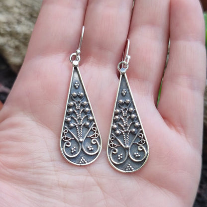 ORECCHINI etnici indiani in argento 925 - DHONAY