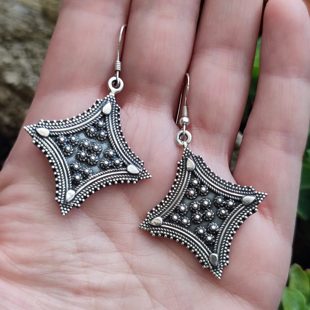 ORECCHINI etnici indiani in argento 925 - JATTAN