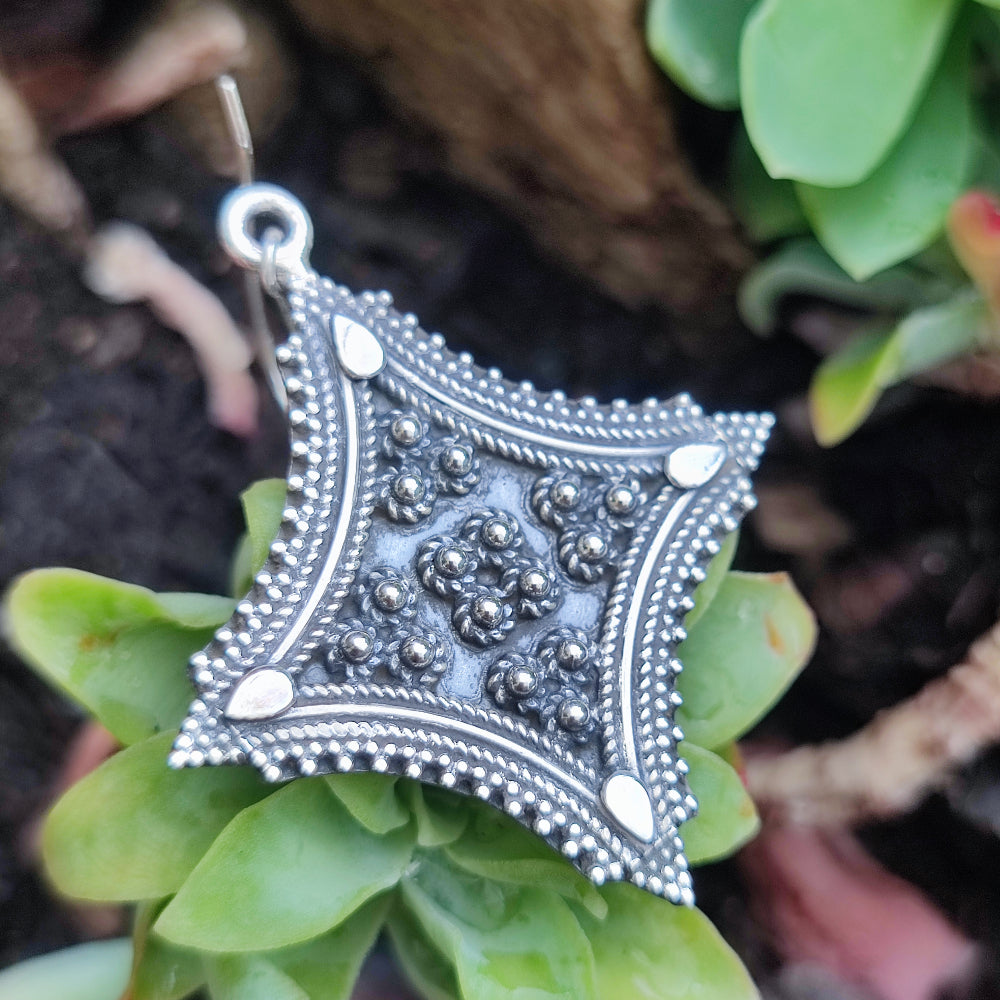 ORECCHINI etnici indiani in argento 925 - JATTAN