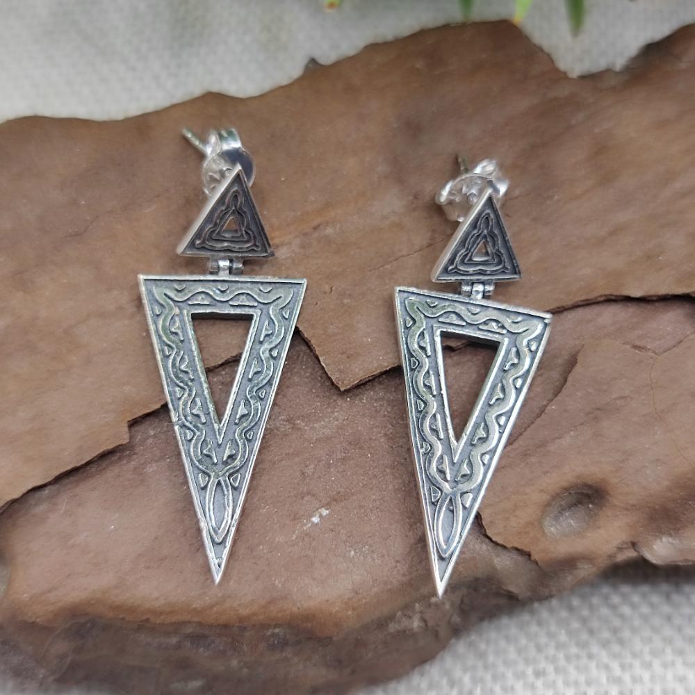Orecchini a triangolo in argento 925 - LAWAKERA