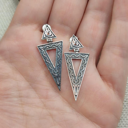 Orecchini a triangolo in argento 925 - LAWAKERA