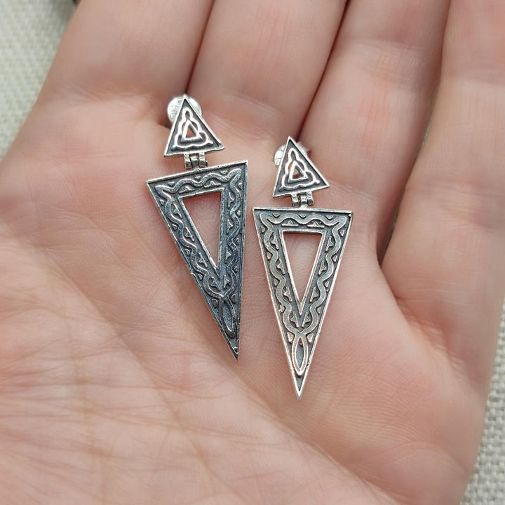 Orecchini a triangolo in argento 925 - LAWAKERA