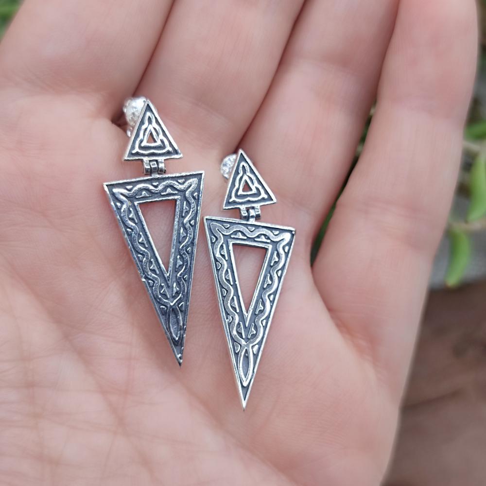 Orecchini a triangolo in argento 925 - LAWAKERA