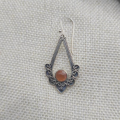 Orecchini etnici pietra del sole in argento 925 - RADHIKA