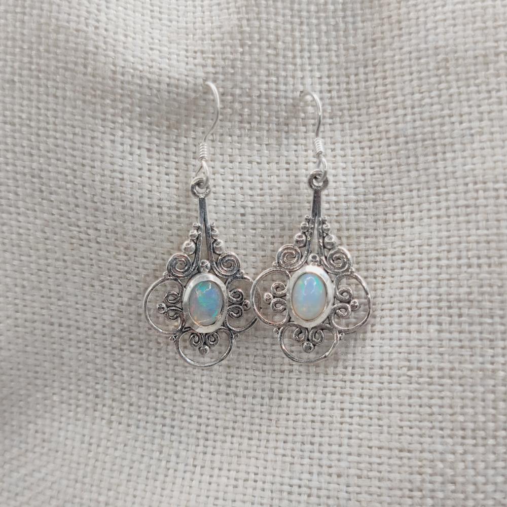 Orecchini in argento 925 con pietra di luna - VEDA