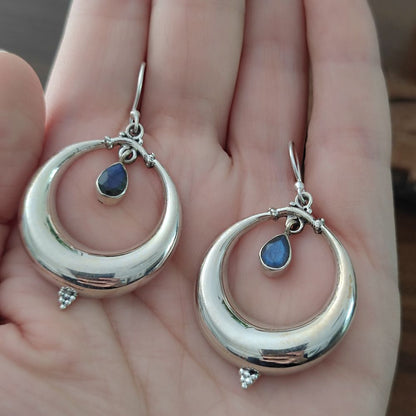 ORECCHINI etnici con pietra in argento 925 - DUKURA