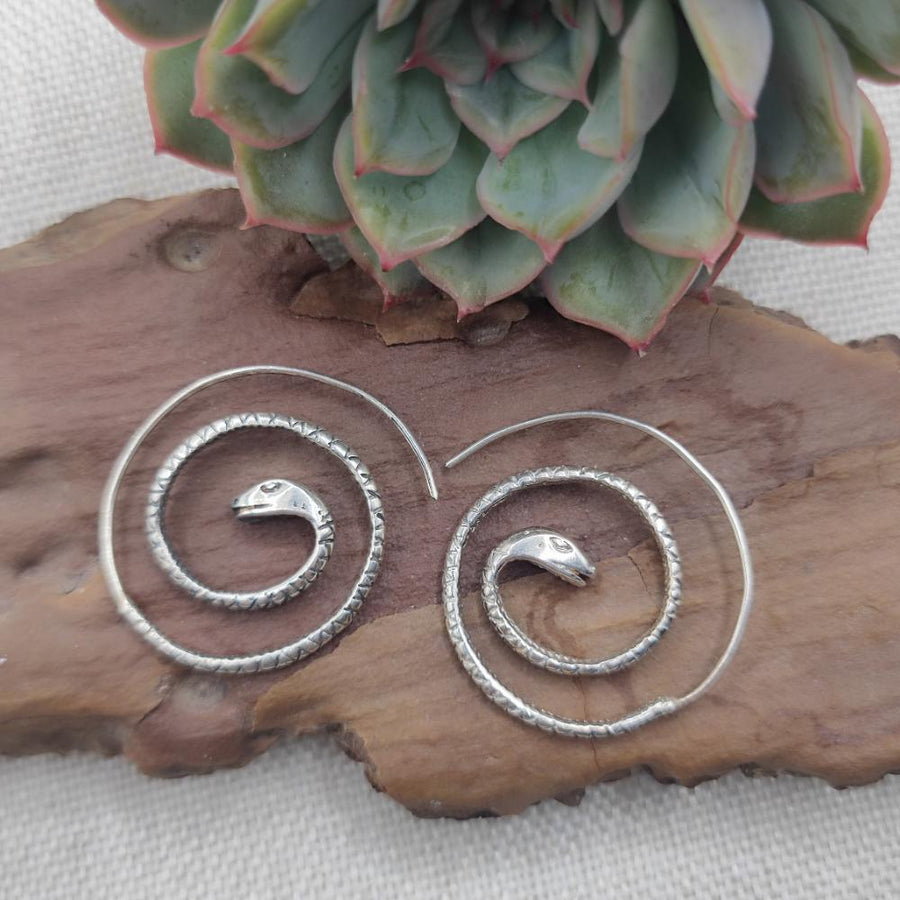 ORECCHINI etnici a spirale in argento serpente - MAHBUBNAGAR