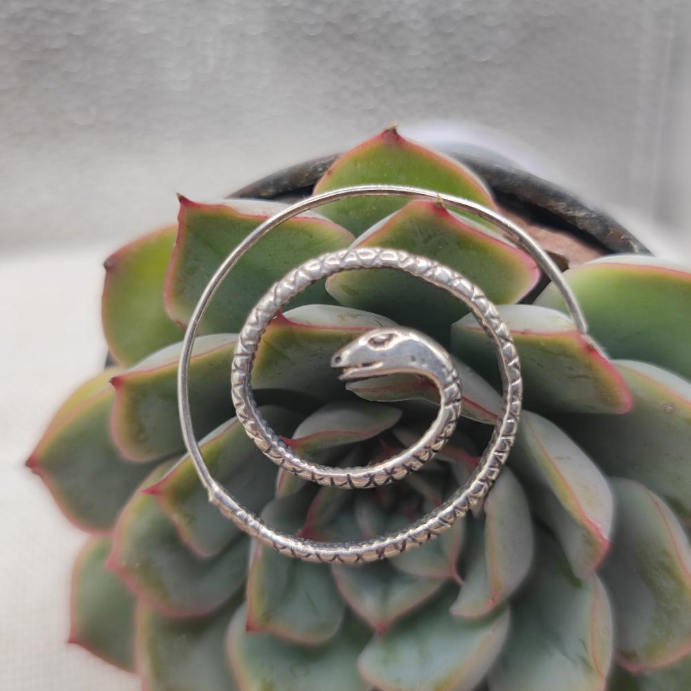 ORECCHINI etnici a spirale in argento serpente - MAHBUBNAGAR