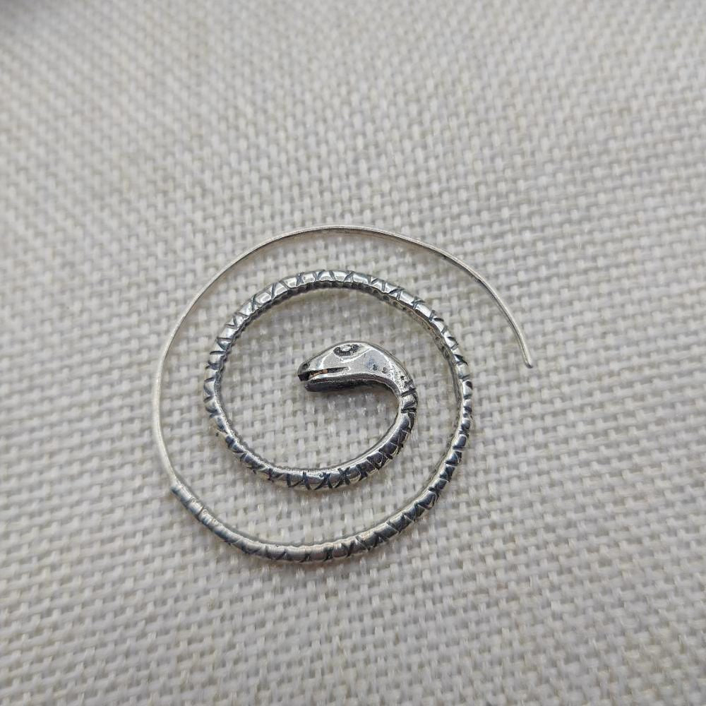 ORECCHINI etnici a spirale in argento serpente - MAHBUBNAGAR