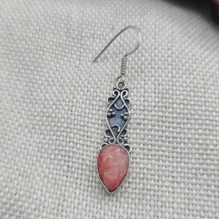 Orecchini etnici in argento 925 radice di rubino - ALAKNANDA