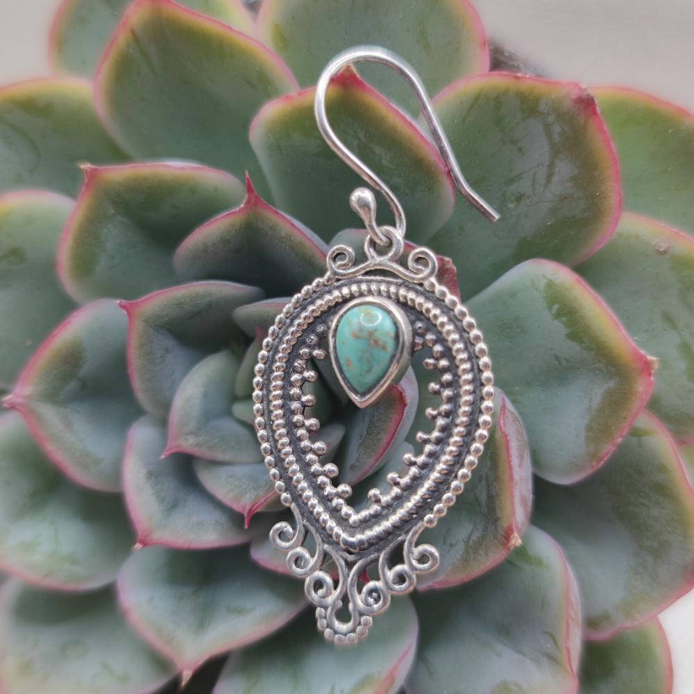 Orecchini etnici in argento 925 con tuchese - ISHANI