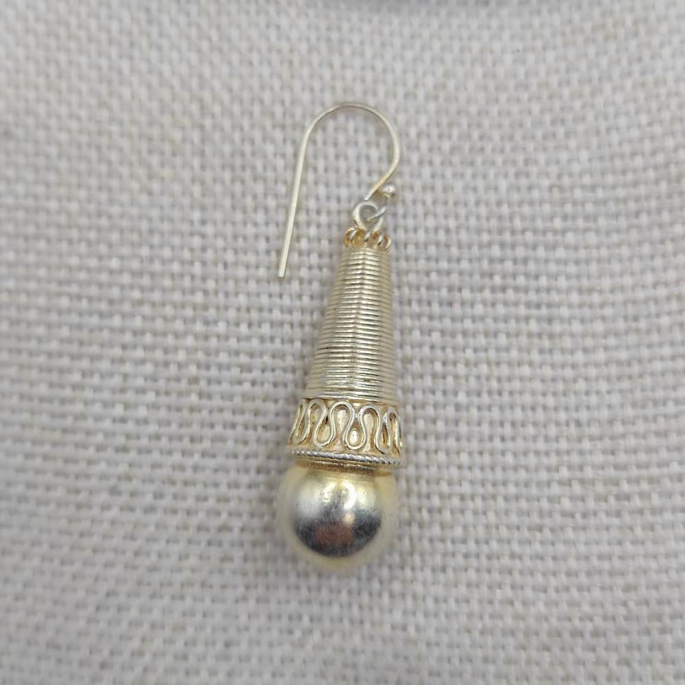 Orecchini etnici in argento dorato - KARNPULI