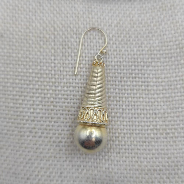 Orecchini etnici in argento dorato - KARNPULI