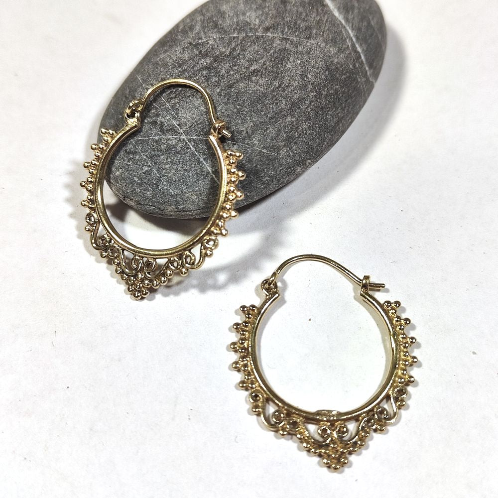 Orecchini indiani in ottone barocco - MOGHUL