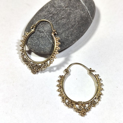 Orecchini indiani in ottone barocco - MOGHUL
