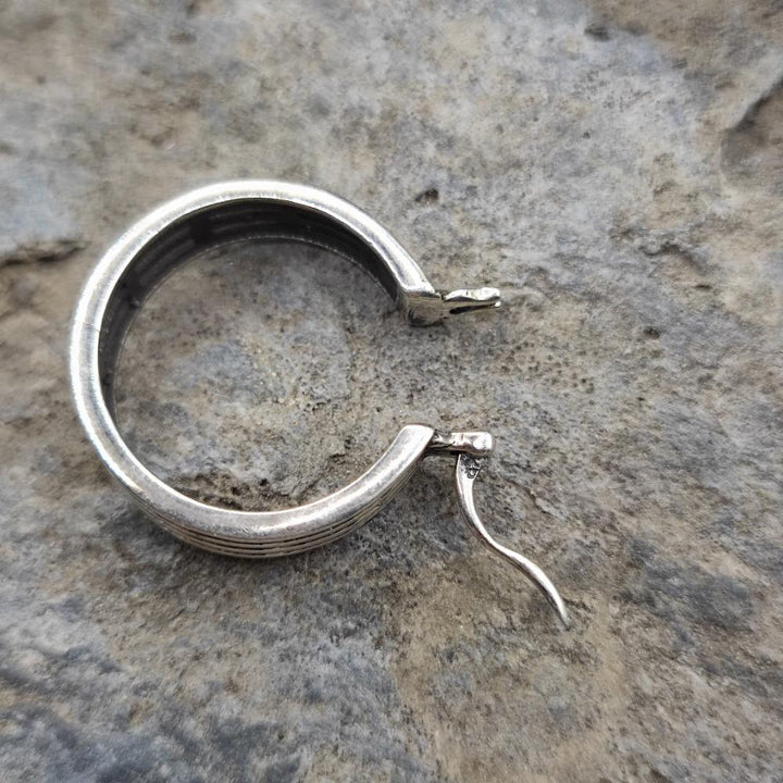 Orecchini etnici a cerchio in argento 925 - BIKANER