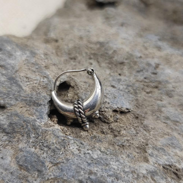 Orecchini etnici a cerchio in argento 925 - MANDAWA