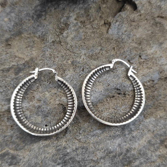Orecchini etnici a cerchio in argento 925 - TACKTH