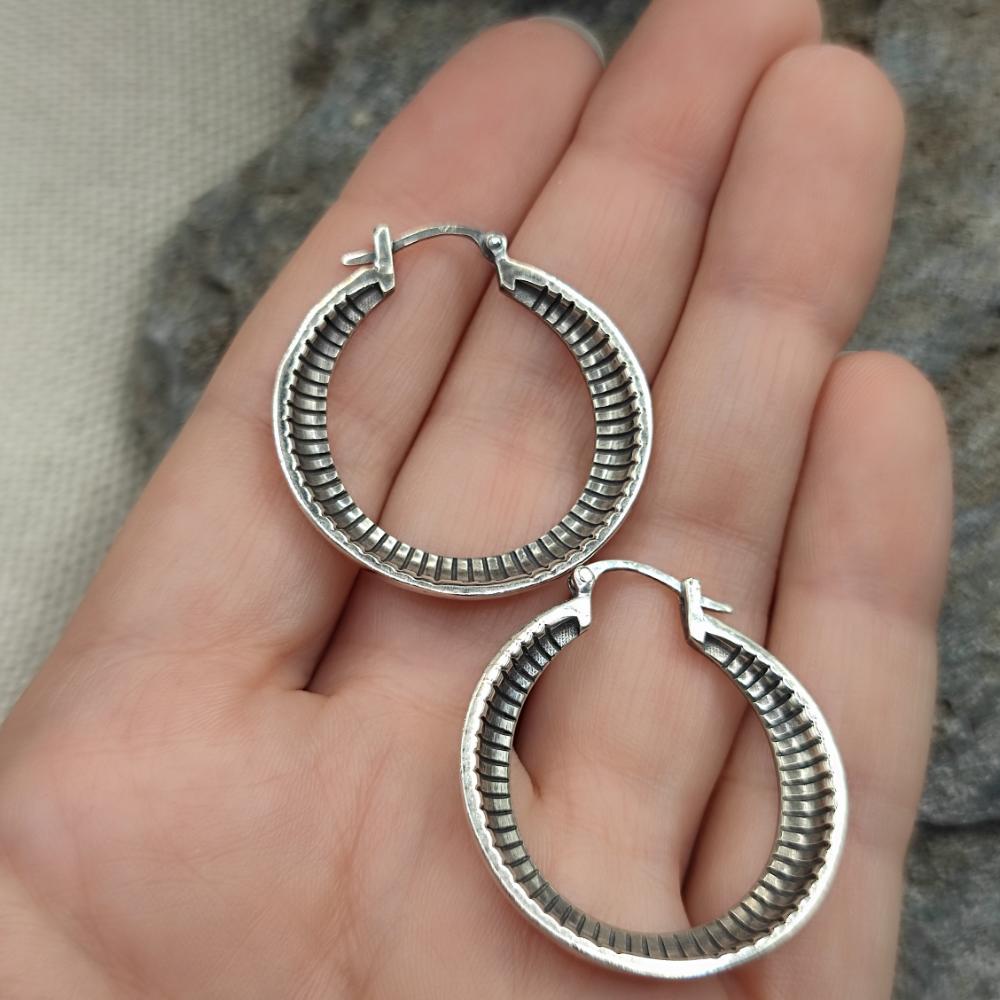 Orecchini etnici a cerchio in argento 925 - TACKTH