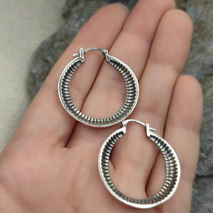 Orecchini etnici a cerchio in argento 925 - TACKTH
