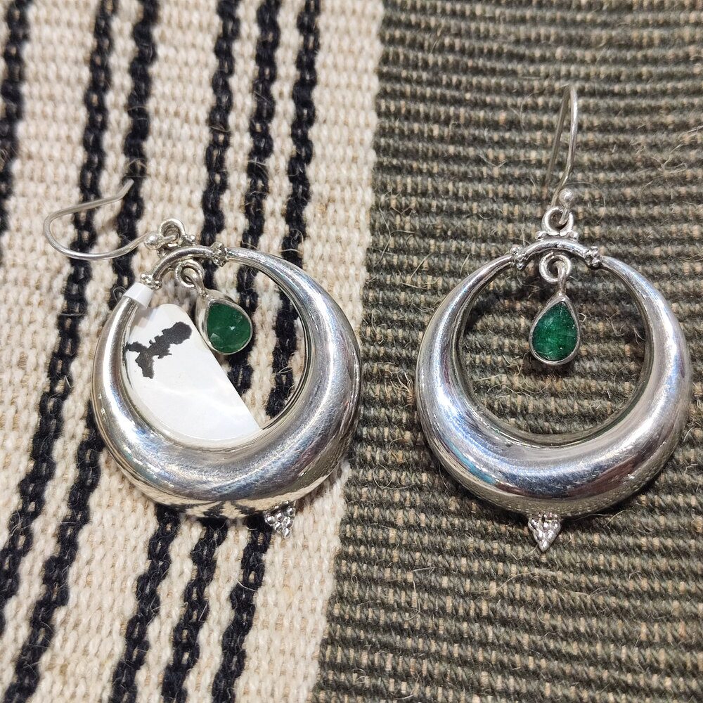 ORECCHINI etnici con pietra in argento 925 - DUKURA – immagine 5