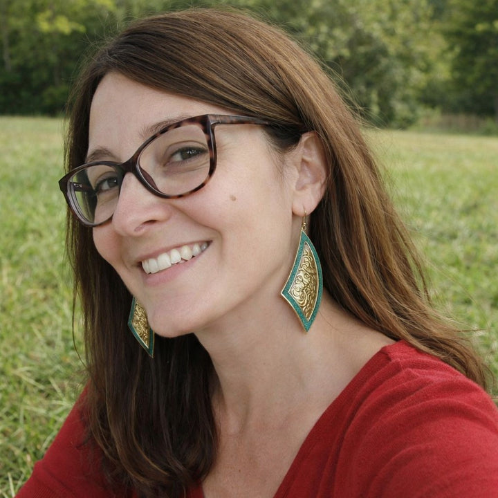 ORECCHINI tibetani in ottone con turchese - VIKARABAD