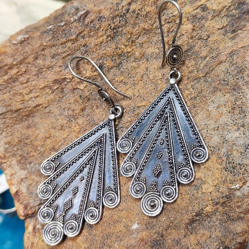 UTTAL silver ethnic EARRINGS - Dotted earrings