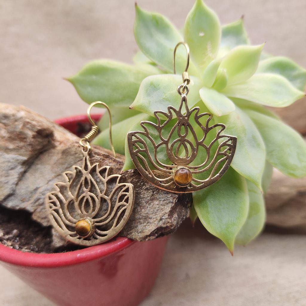 ORECCHINI ETNICI lucido con Turchese - PADME