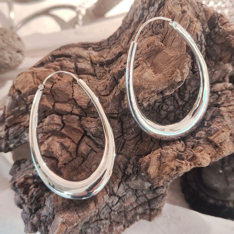 ORECCHINI a cerchio ovale in argento 925 - DANBURA