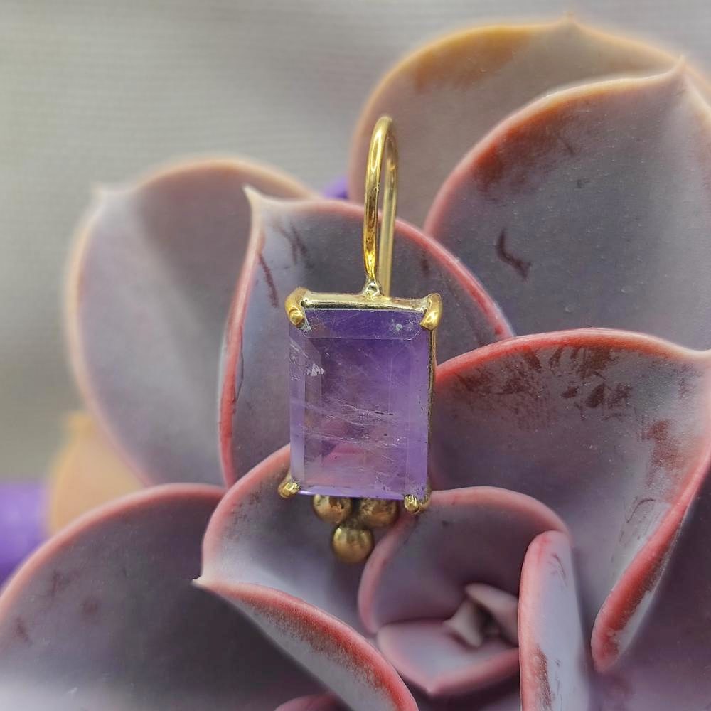 ORECCHINI in ottone con ametista - BASANTI