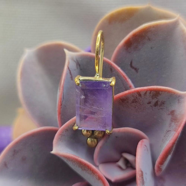 ORECCHINI in ottone con ametista - BASANTI