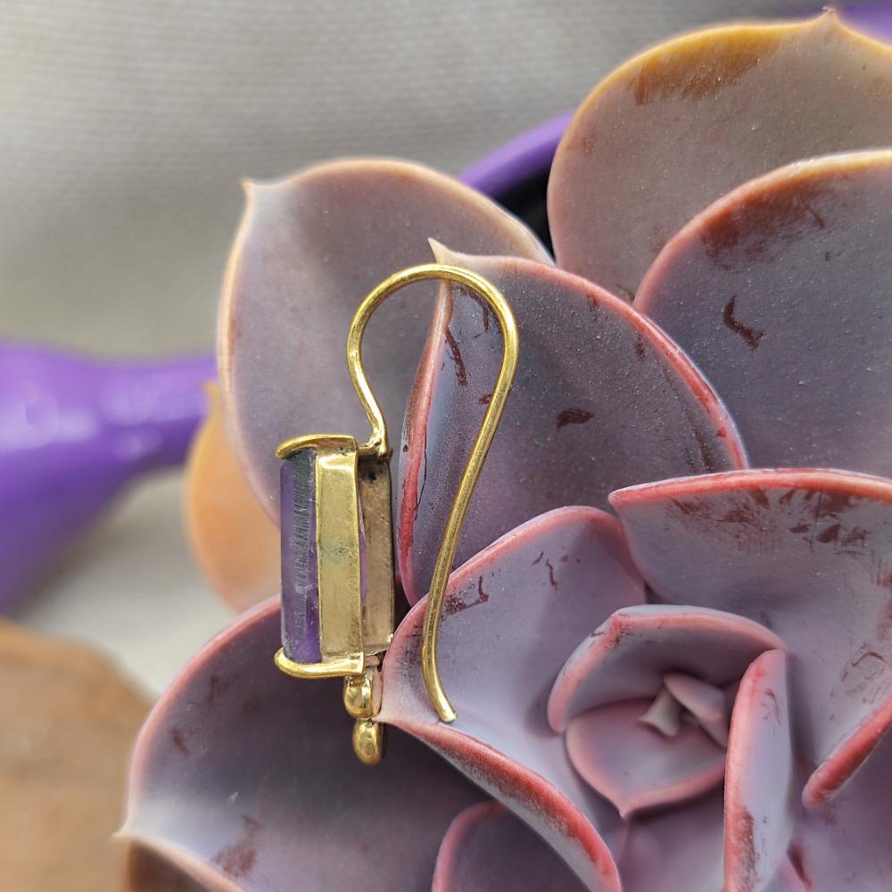 ORECCHINI in ottone con ametista - BASANTI