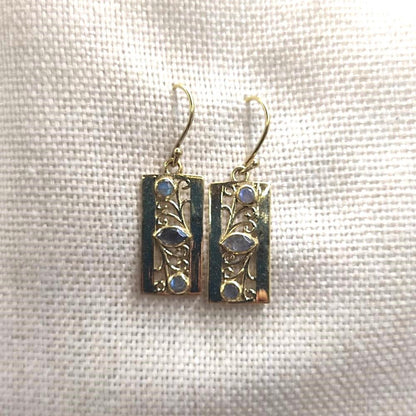 ORECCHINI in ottone con labradorite - VARNISHA