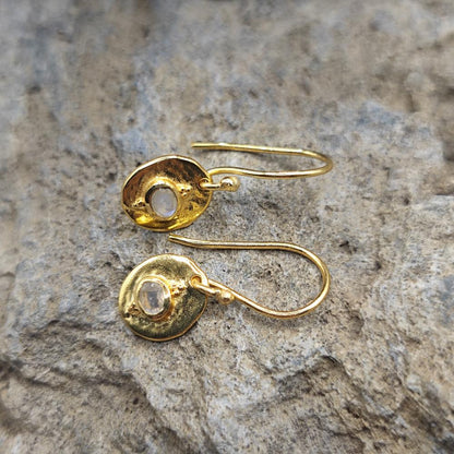 ORECCHINI in ottone pietra di luna - INDRAVA