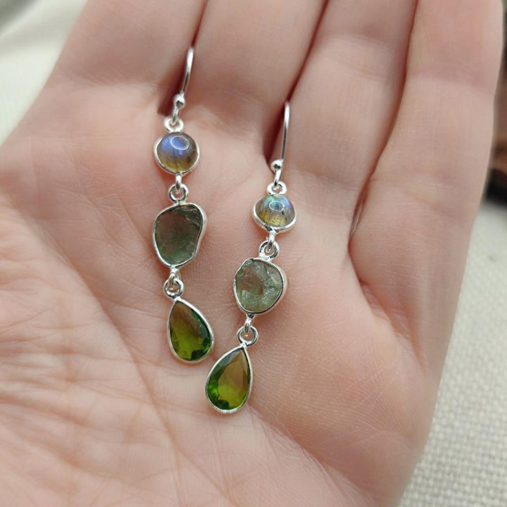 Orecchini pendenti argento 925 con peridoto - TARA