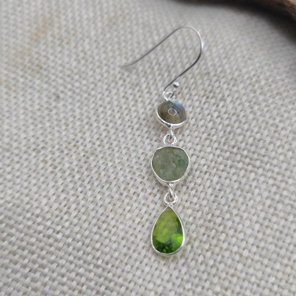 Orecchini pendenti argento 925 con peridoto - TARA