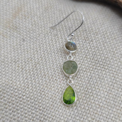 Orecchini pendenti argento 925 con peridoto - TARA