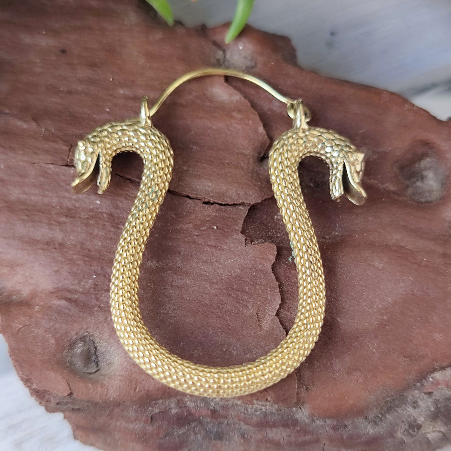 Orecchini indiani con serpenti in ottone - NANADEVI