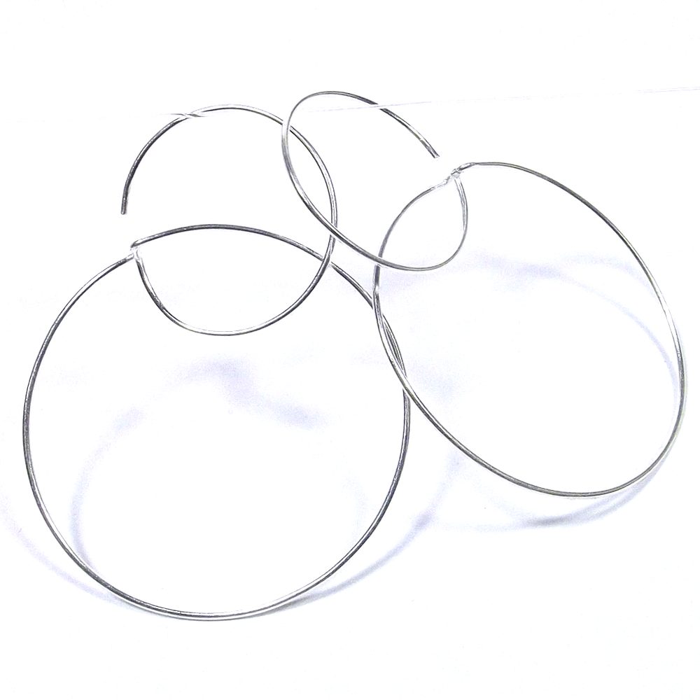 Orecchini doppio cerchio argento - donna - pendente