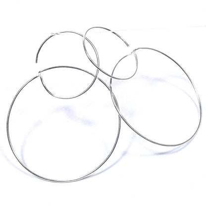 Orecchini doppio cerchio argento - donna - pendente