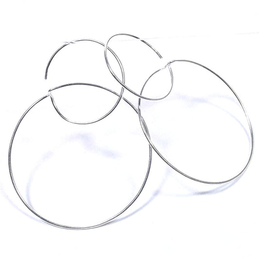 Orecchini doppio cerchio argento - donna - pendente