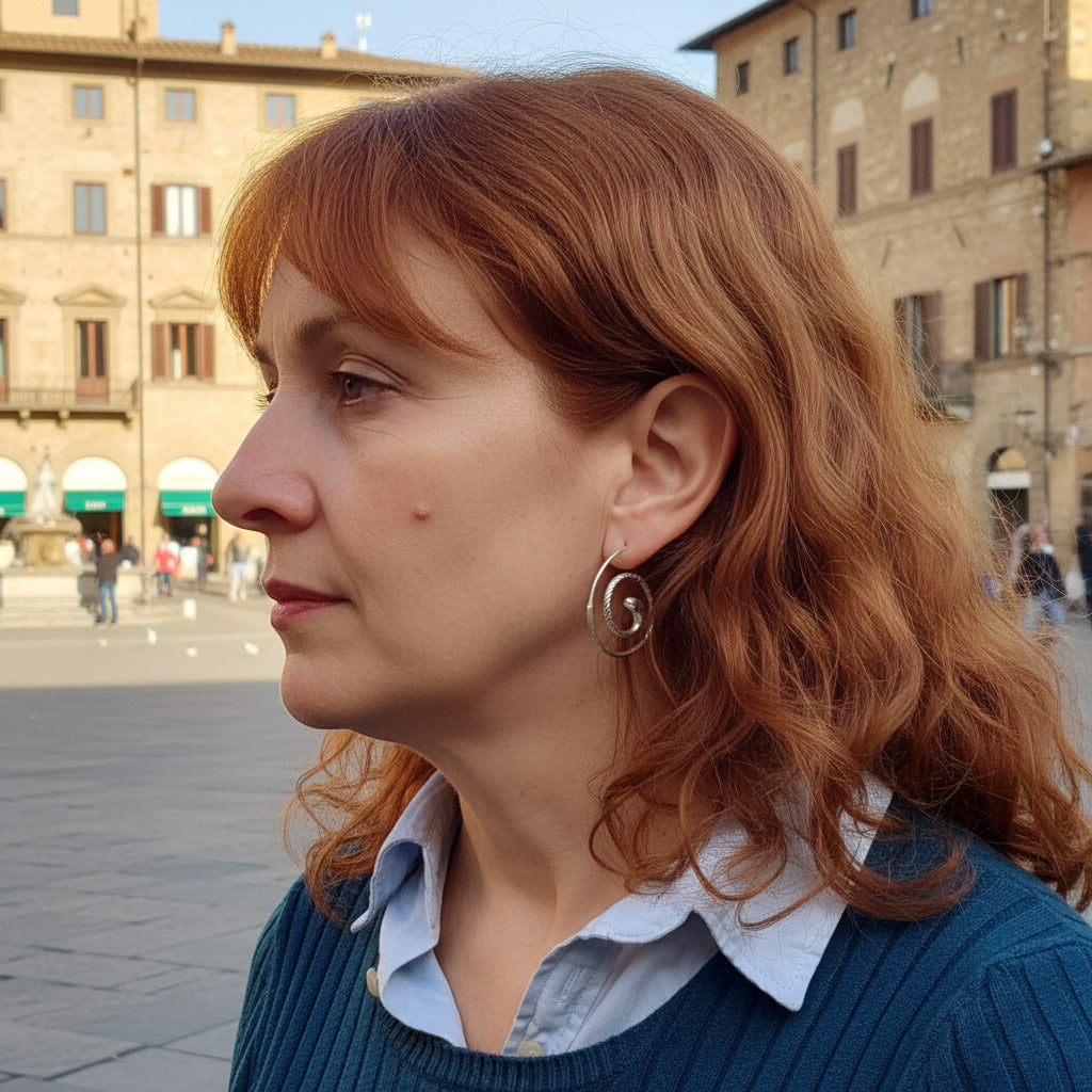 Orecchini etnici a spirale con serpenti