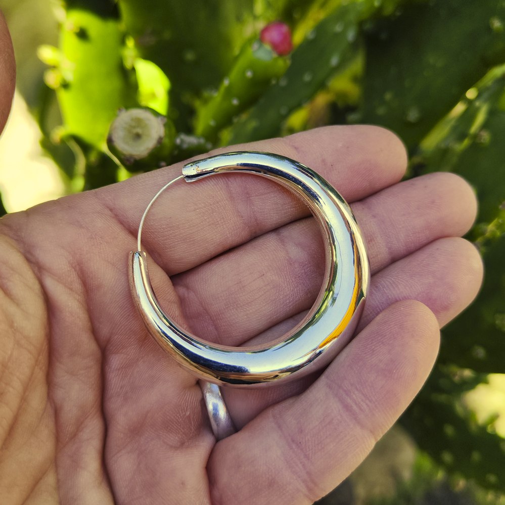 ORECCHINI a cerchio in argento 925 - TARU – immagine 3