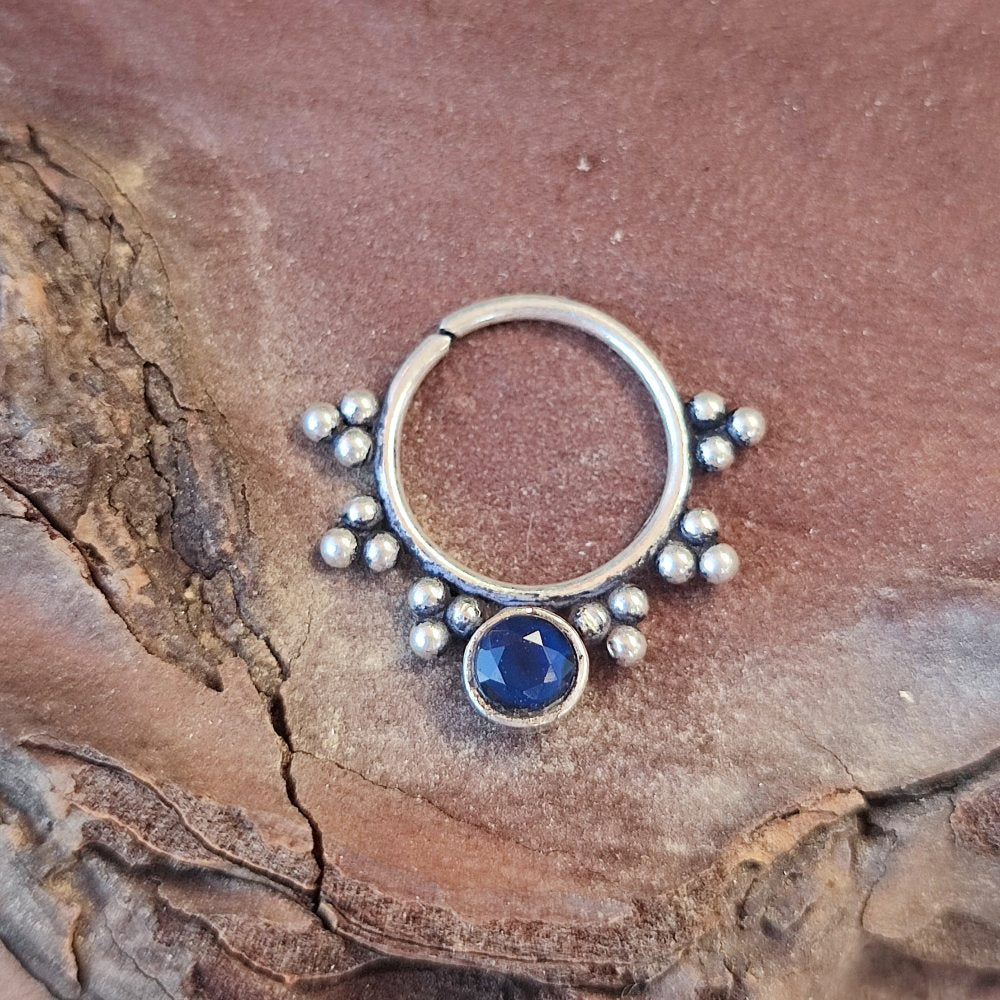 ORECCHINI septum in argento 925 con pietra - KUTRAMAL