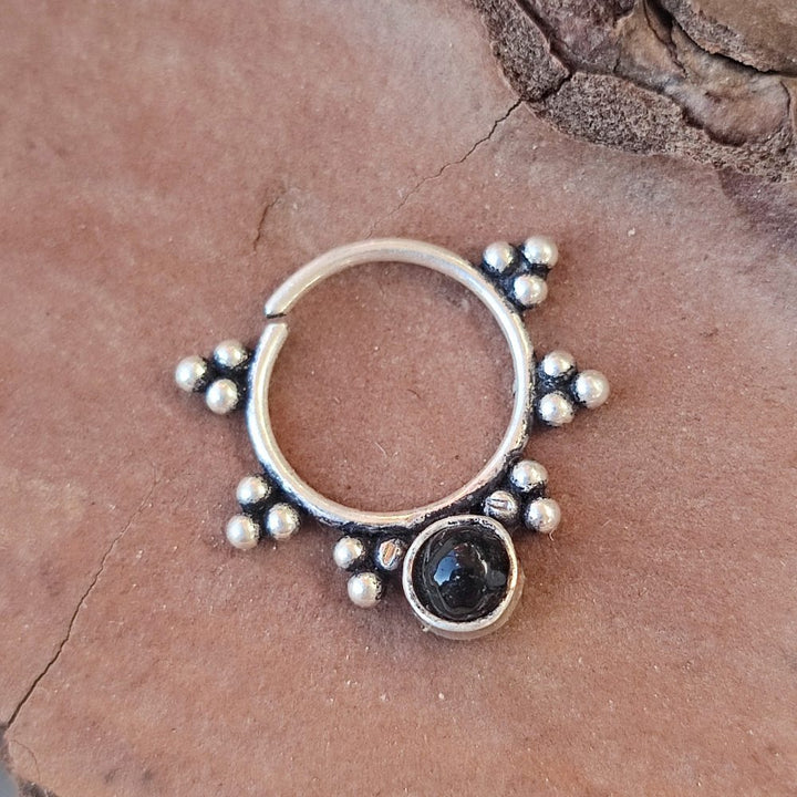 ORECCHINI septum in argento 925 con pietra - KUTRAMAL