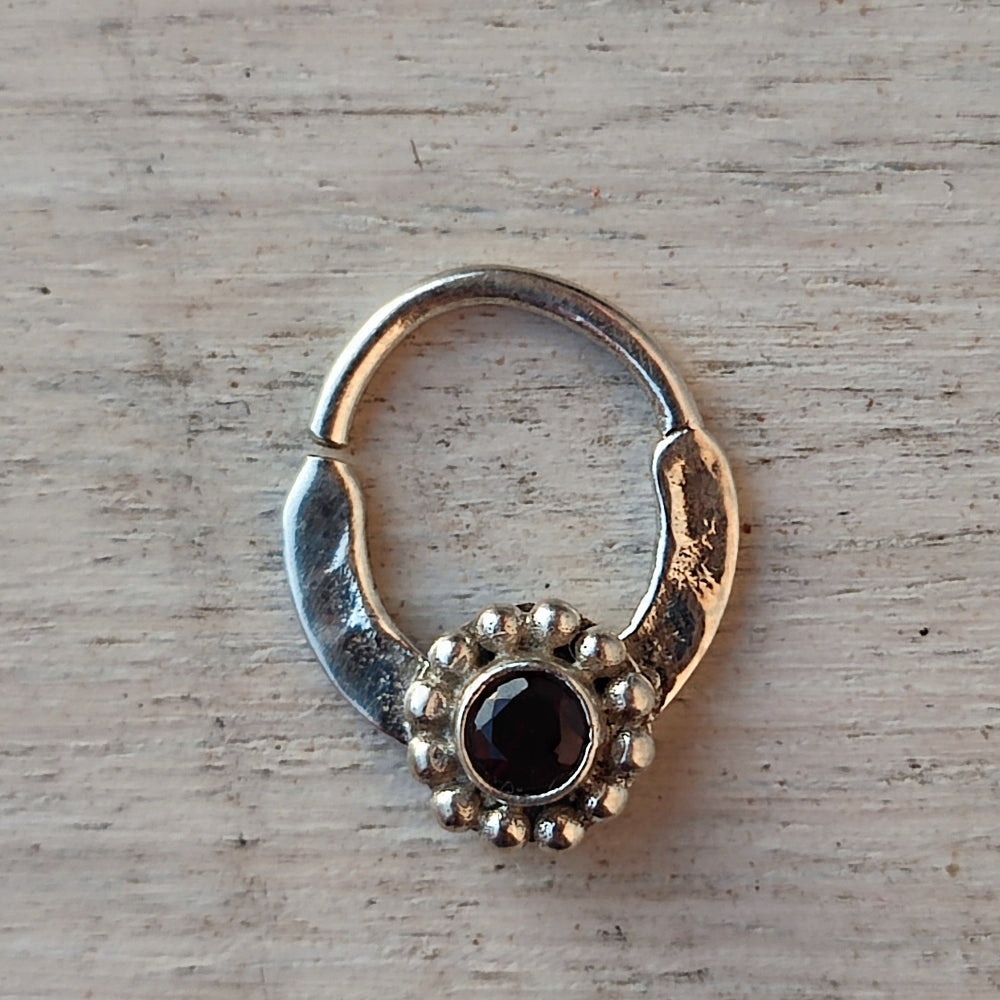 ORECCHINI septum in argento 925 con pietra - MANIPUR