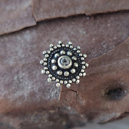 ORECCHINI da naso argento 925 con pietra - BALI