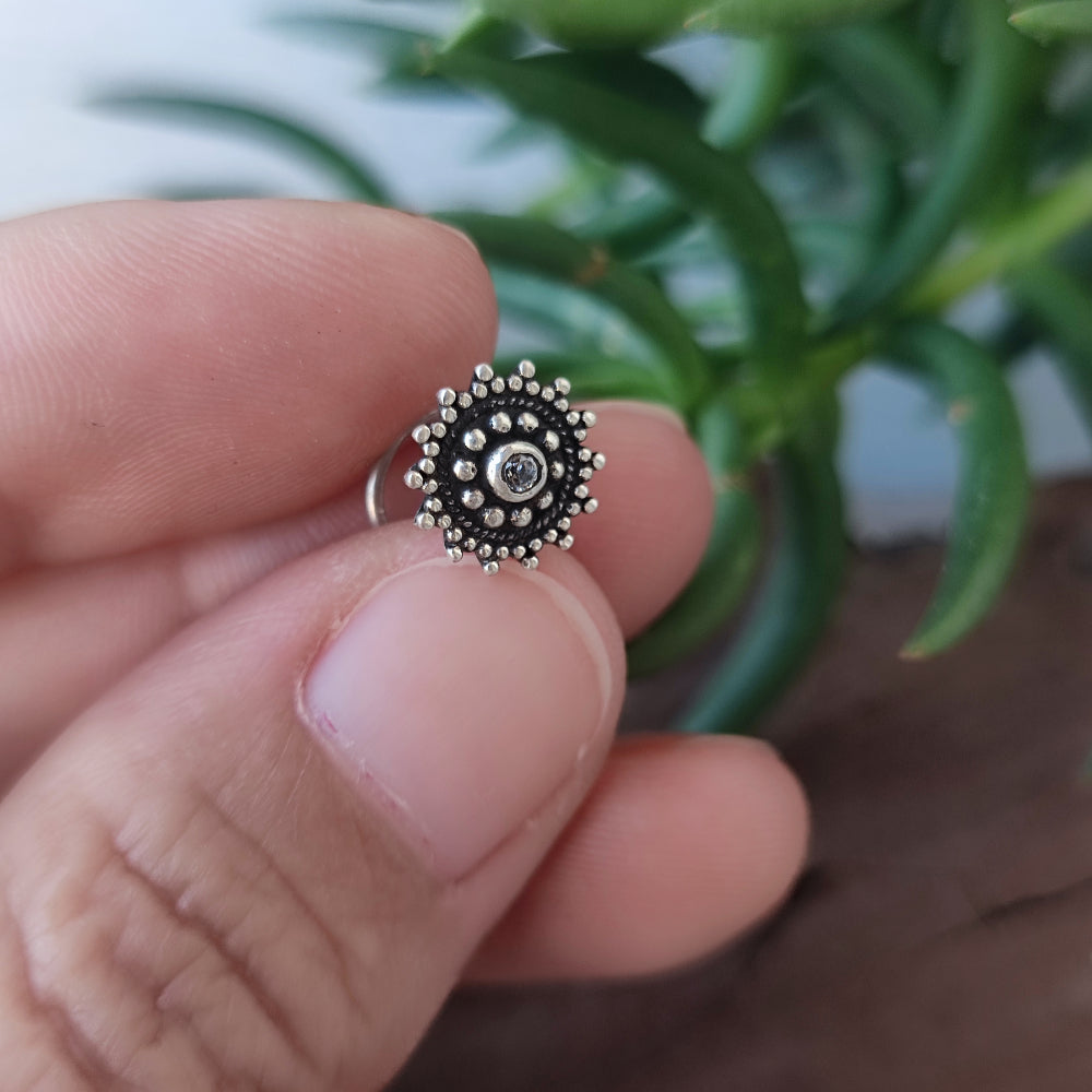 ORECCHINI da naso argento 925 con pietra - BALI