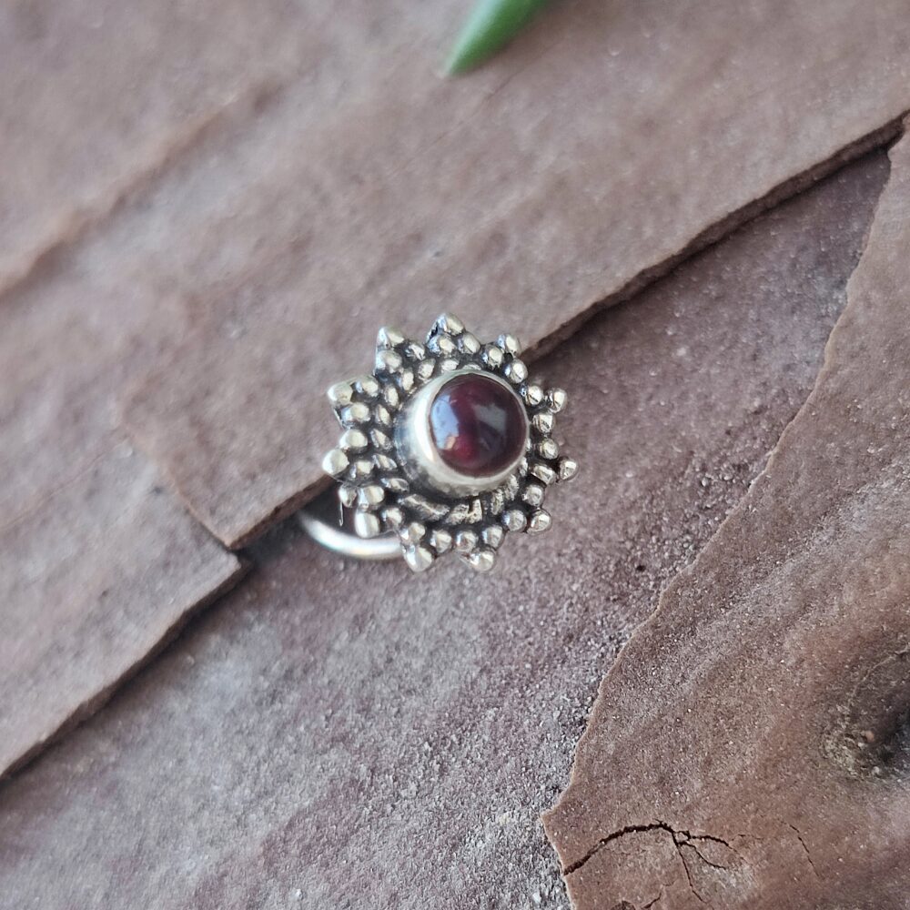 ORECCHINI da naso argento 925 con spirale e pietra - SANTORINI