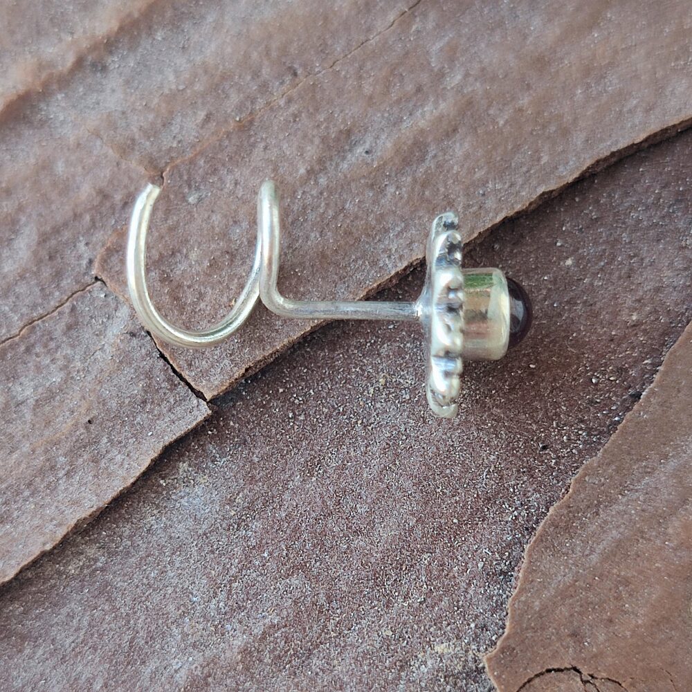 ORECCHINI da naso argento 925 con spirale e pietra - SANTORINI